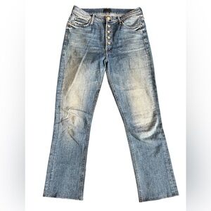 Mother The Pixie Dazzler Ankle Stretch Fray Size 28 Excellent Condition